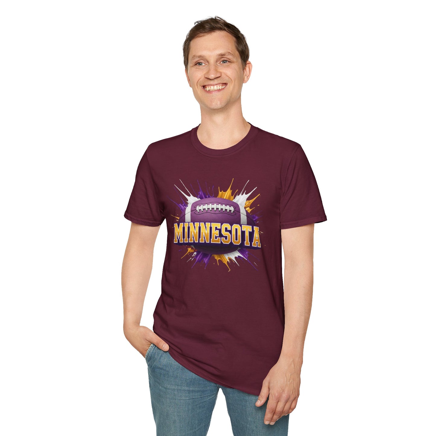 Minnesota Football Unisex T-Shirt, Minnesota Team Tee, Football Gift for Minnesota Fans, Game Day Shirt, Sports Fan Apparel Football Tee
