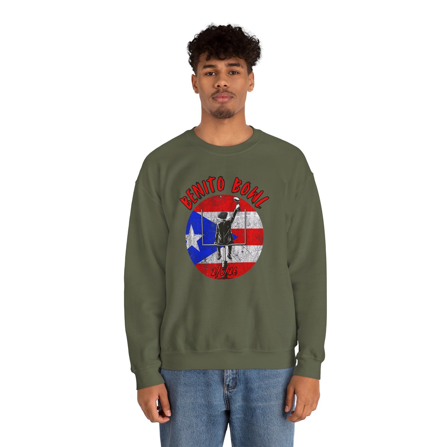 Benito Bowl 2/8/26 Sweatshirt – Puerto Rico Heritage, Boricua Pride Football Fan Sweatshirt