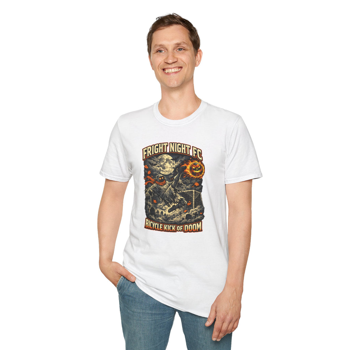 Halloween Soccer Shirt, Fright Night FC Tee, Mummy Soccer T-Shirt, Pumpkin Soccer Ball Shirt, Fall Sports Gift