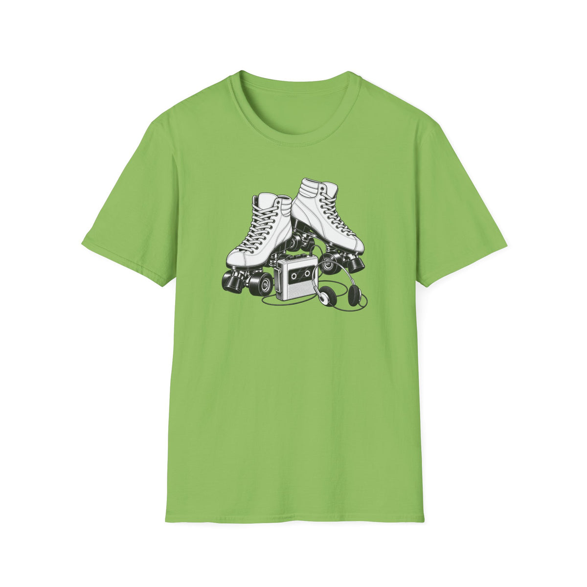 Roller Skate T-Shirt, Retro Cassette Tee, Vintage Roller Rink Shirt, Music Lover Gift, Skater Tee