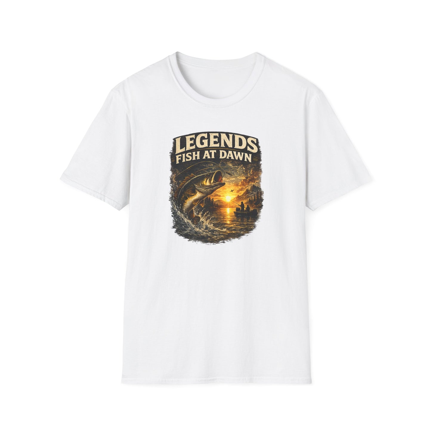 Fishing Shirt for Men, Legends Fish at Dawn Tee, Bass Fishing T-Shirt, Fisherman Gift, Fathers Day Shirt for Dad