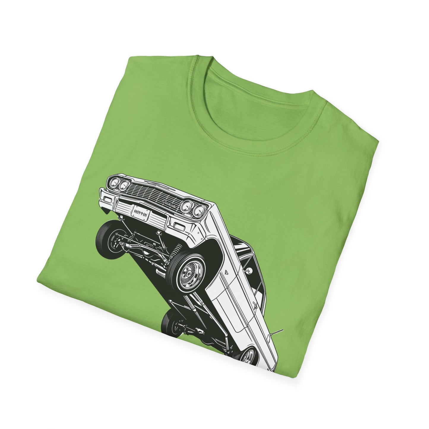 1964 Chevy Impala Hydraulics Lowrider Ink Drawing T-Shirt - Old School Hip Hop Cholo Art Tee Design - Chicano Car Club Graphic Tee