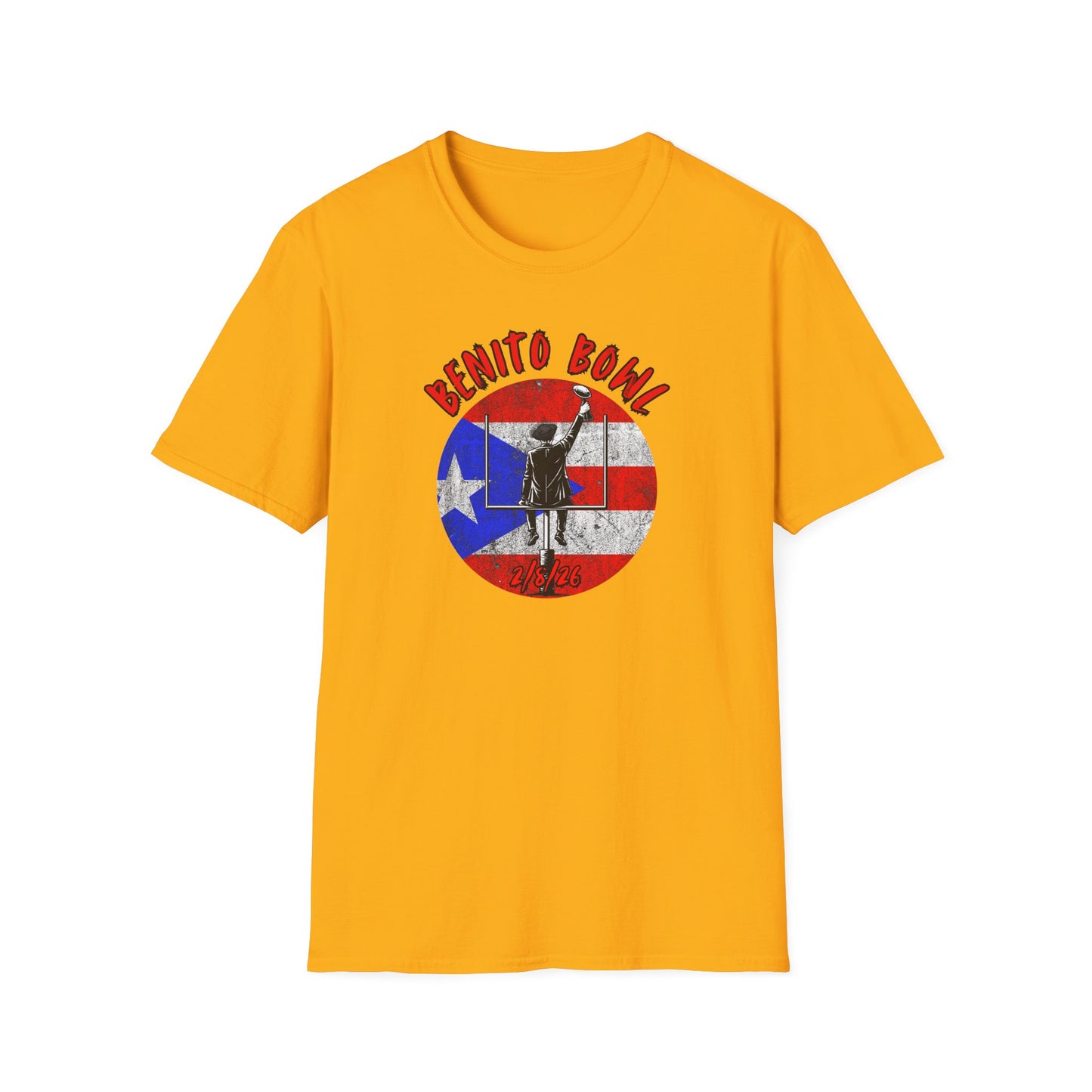 Benito Bowl 2/8/26 T-Shirt – Puerto Rico Heritage Tee, Boricua Pride Football Fan Shirt