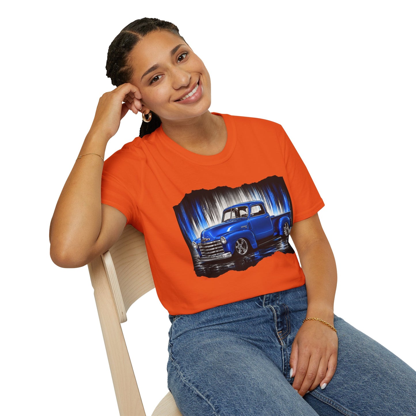 Vintage Truck Shirt, Blue Pickup Truck Tee, Classic Truck Graphic Shirt, Truck Enthusiast Gift, Retro Auto Unisex Tee