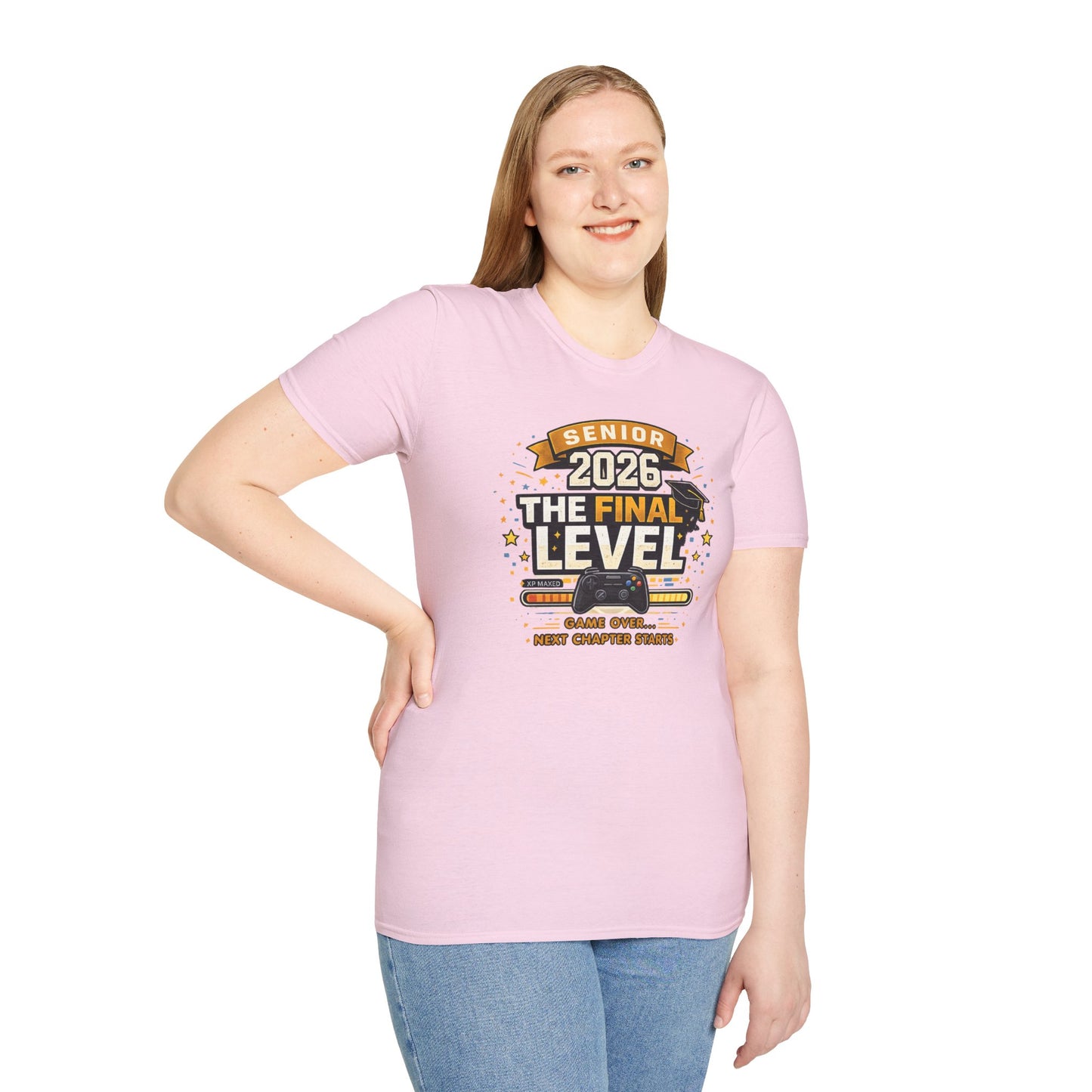Senior 2026 The Final Level Gamer Graduation T-Shirt, Class of 2026 Game Over Next Chapter Starts Tee for Boys Girls Grad