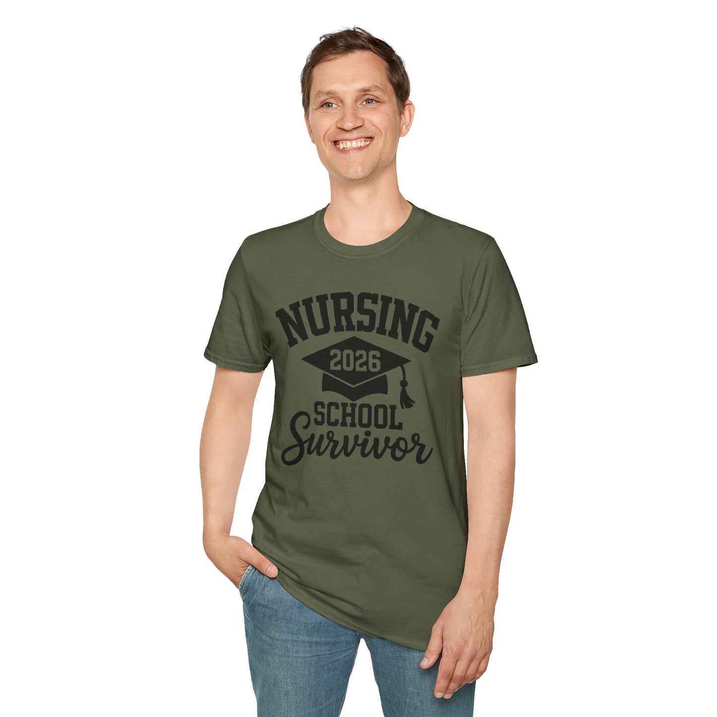 Nursing 2026 School Survivor T-Shirt, Nurse Graduation Shirt, RN Student Gift, Nursing School Grad Tee