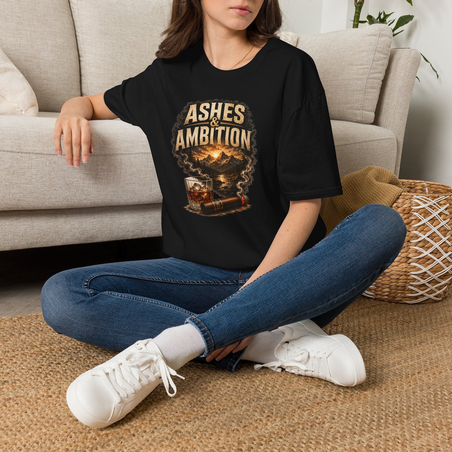 Ashes & Ambition Mountain Retreat T-Shirt – Cigar & Whiskey Lifestyle Tee