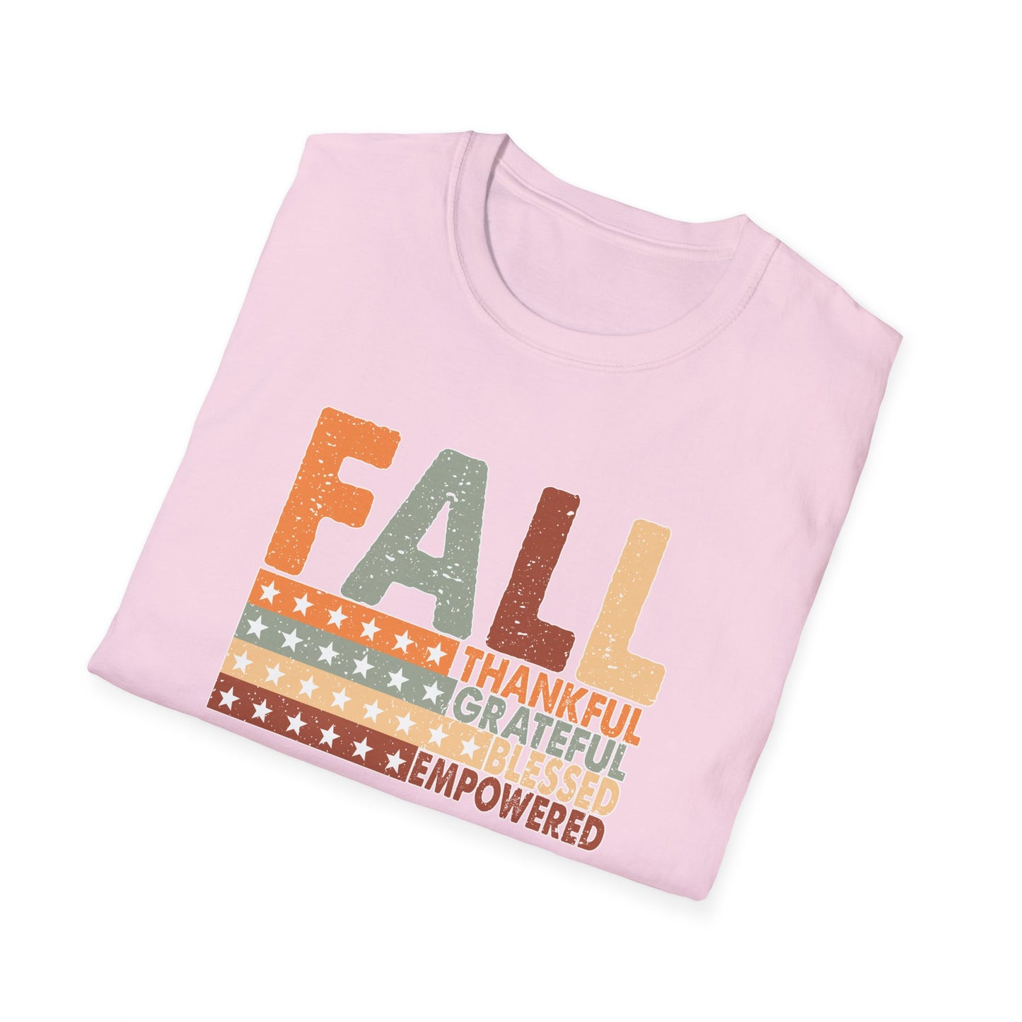 Fall Unisex Softstyle T-Shirt with Inspirational Words, Thankful, Grateful, Blessed, Empowered, Fall Tee, Hope Shirt, Thanksgiving Shirt