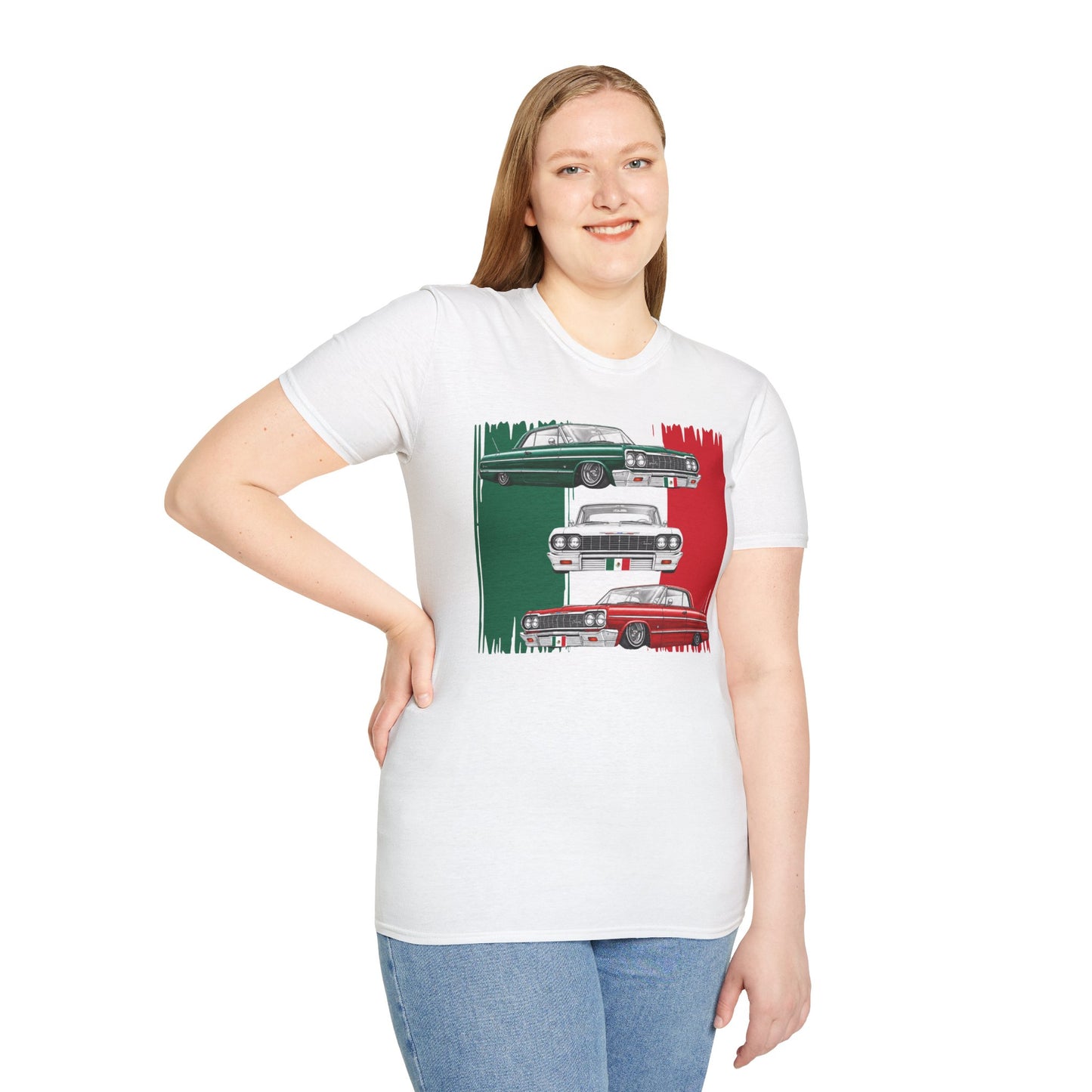 Lowrider Shirt, Mexican Flag Classic Car Tee, Vintage Car Graphic Shirt, Car Enthusiast Gift, Retro Auto Unisex Tee
