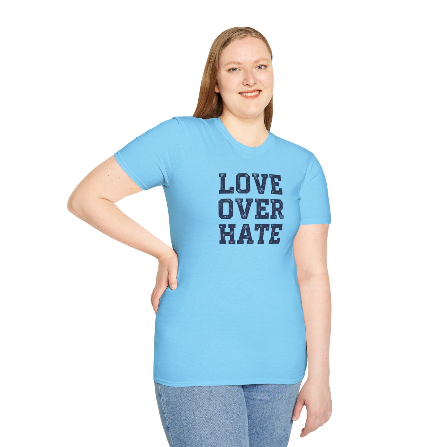 Love Over Hate T-Shirt – Inspirational Christian Shirt, Positive Message Tee, Motivational Faith Apparel