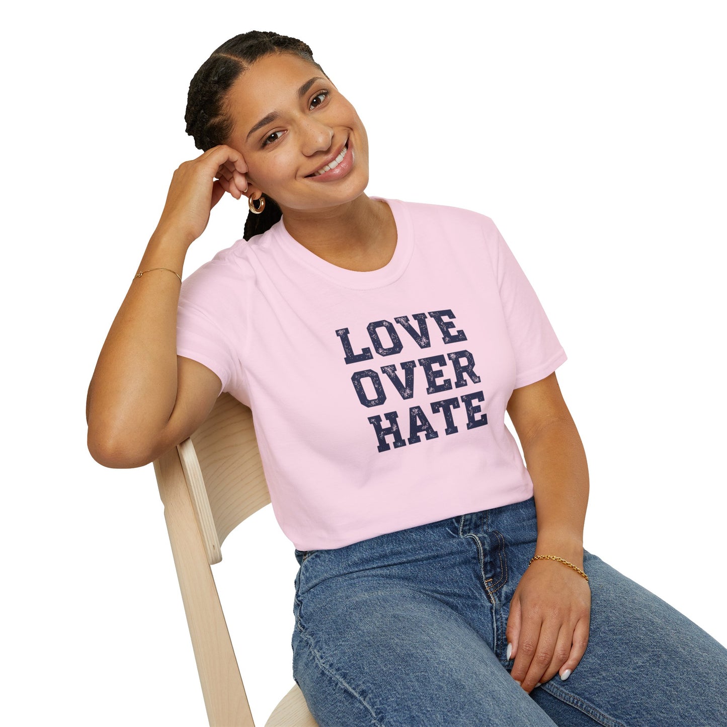 Love Over Hate T-Shirt – Inspirational Christian Shirt, Positive Message Tee, Motivational Faith Apparel