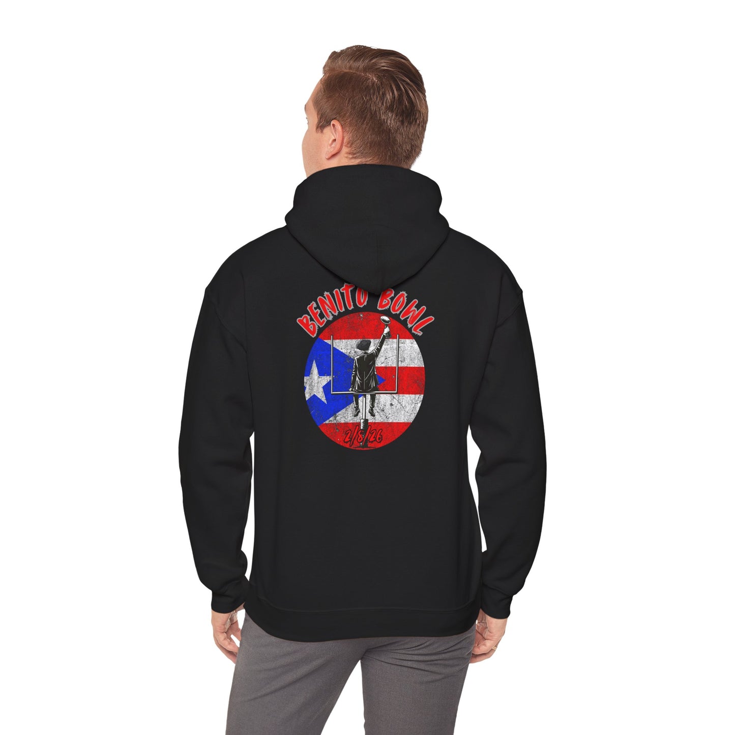 Benito Bowl 2/8/26 Hoodie – Puerto Rico Heritage, Boricua Pride Football Benito Fan Hoodie