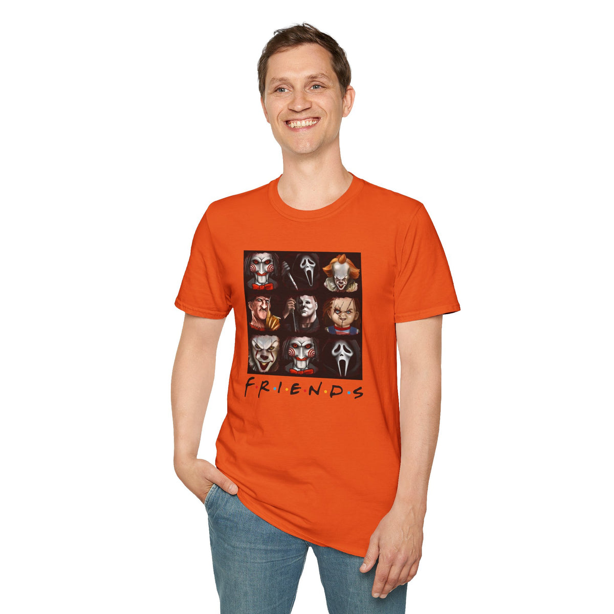 Horror Movie Villains Halloween Softstyle T-Shirt, Scary Movie Tee, Halloween Shirt, Horror Movie Fan Gift, Horror Movie Characters