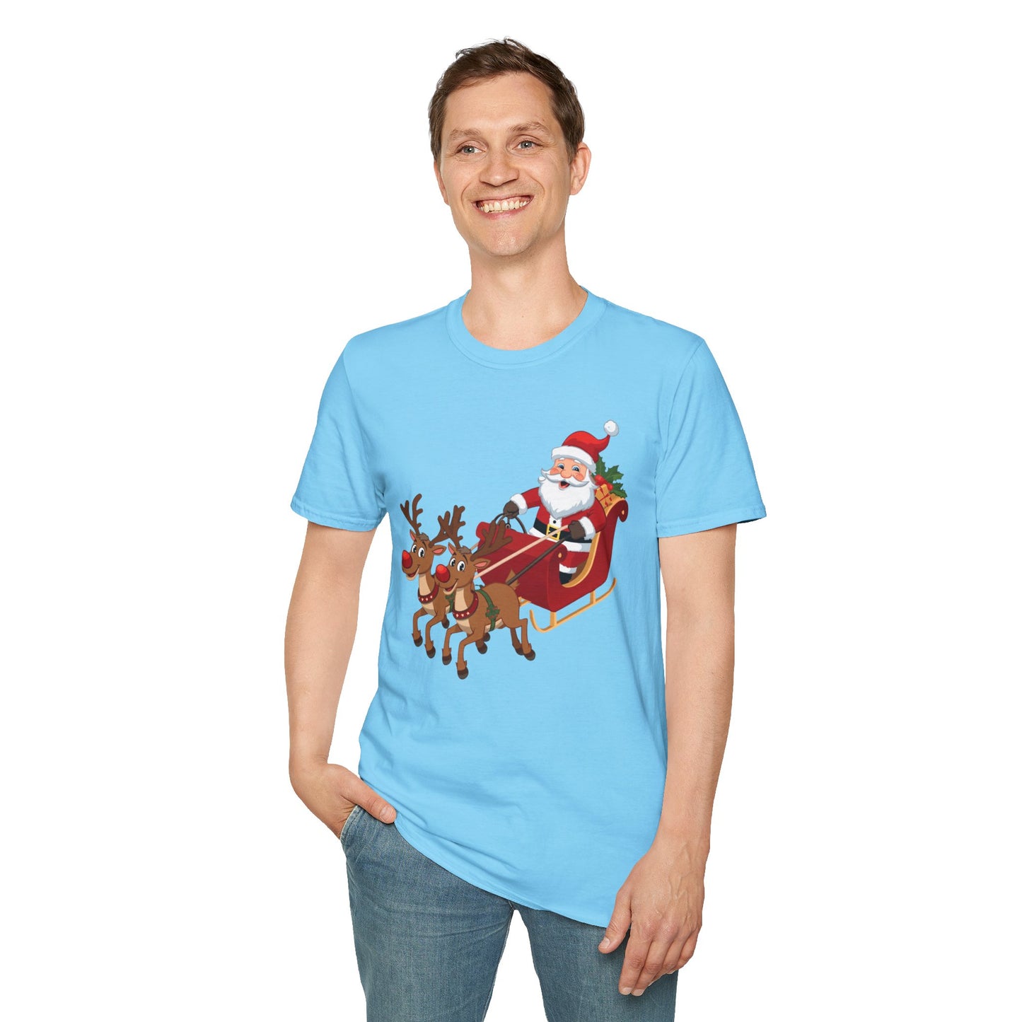 Santa flying Sleigh Shirt, Family Christmas Shirts, Christmas T Shirt, Holiday Shirt, Cute Xmas Shirt for the family, Holiday Gift