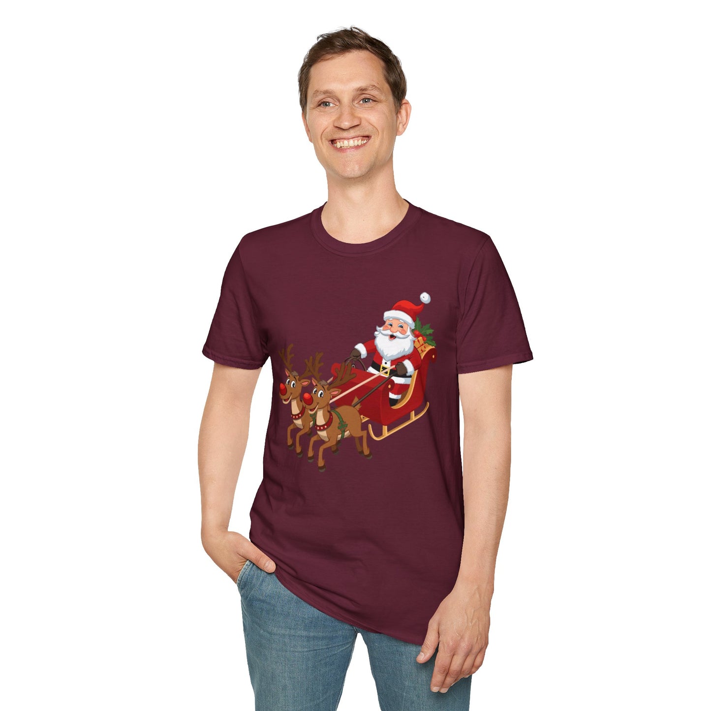 Santa flying Sleigh Shirt, Family Christmas Shirts, Christmas T Shirt, Holiday Shirt, Cute Xmas Shirt for the family, Holiday Gift