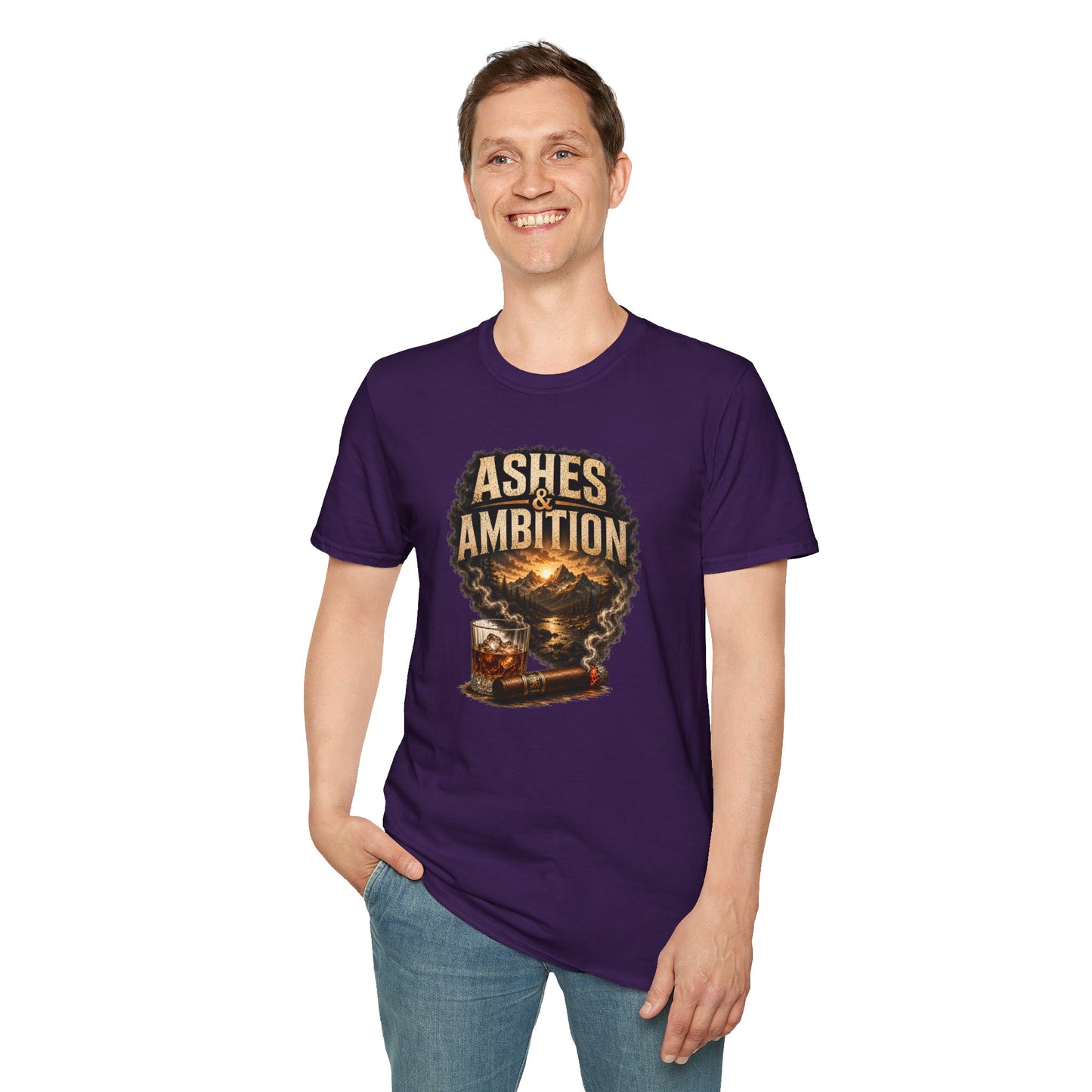 Ashes & Ambition Mountain Retreat T-Shirt – Cigar & Whiskey Lifestyle Tee
