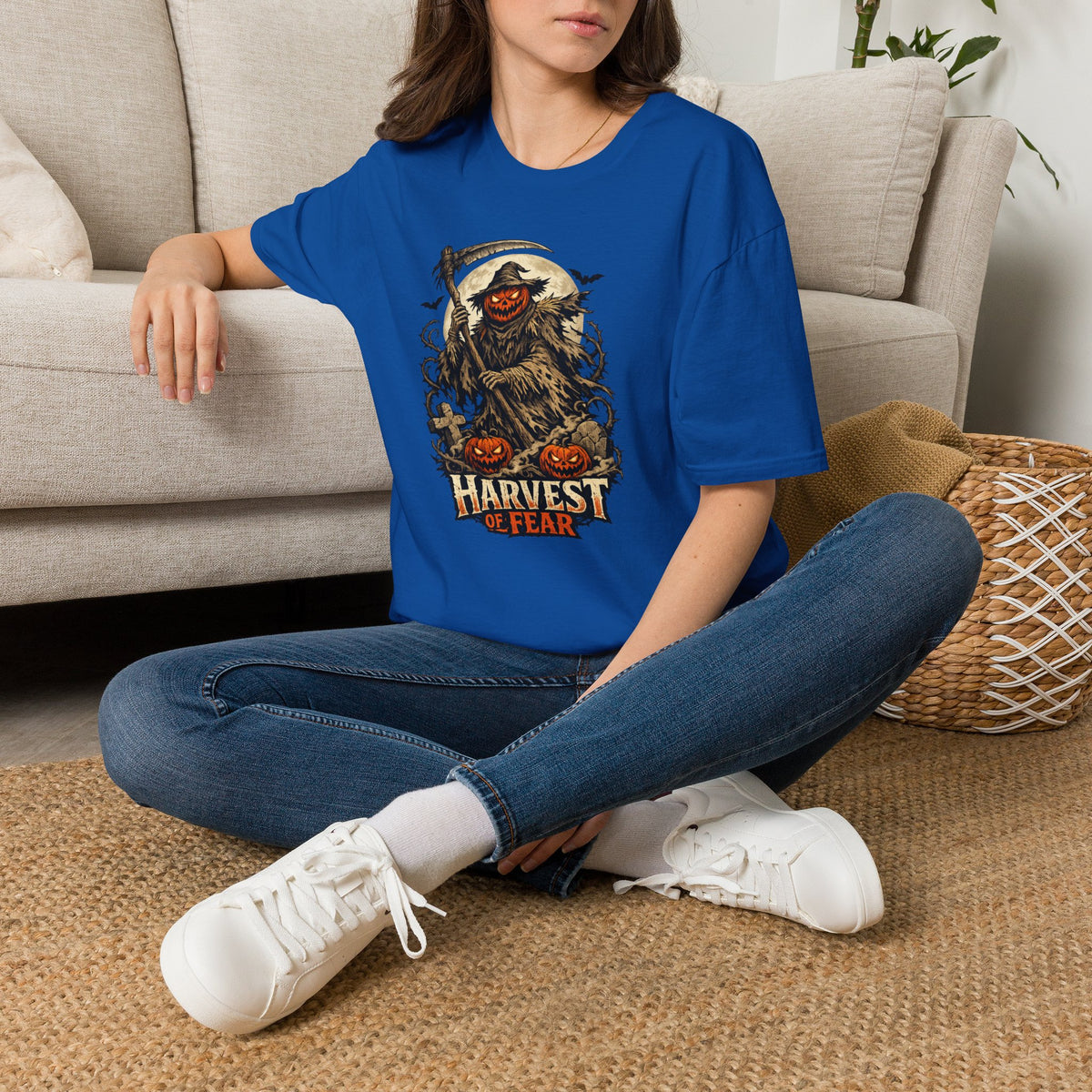 Halloween Horror Shirt, Harvest of Fear T-Shirt, Pumpkin Reaper Tee, Scary Scarecrow Shirt, Spooky Season Gift