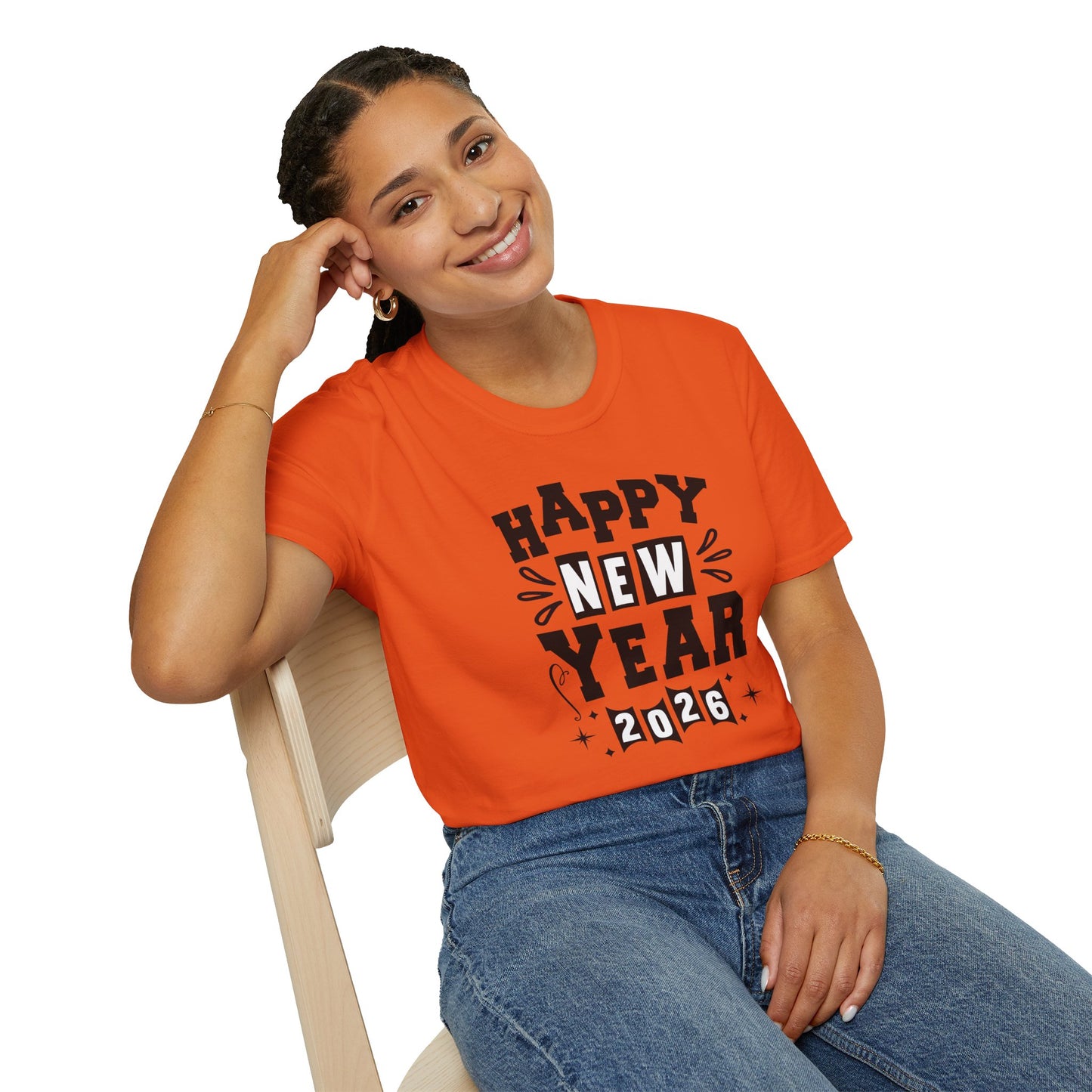 Happy New Year 2026 T-Shirt – Retro New Year Graphic Tee, NYE Party Shirt, Vintage Bold Typography 2026 Shirt, New Year’s Eve Countdown Outfit