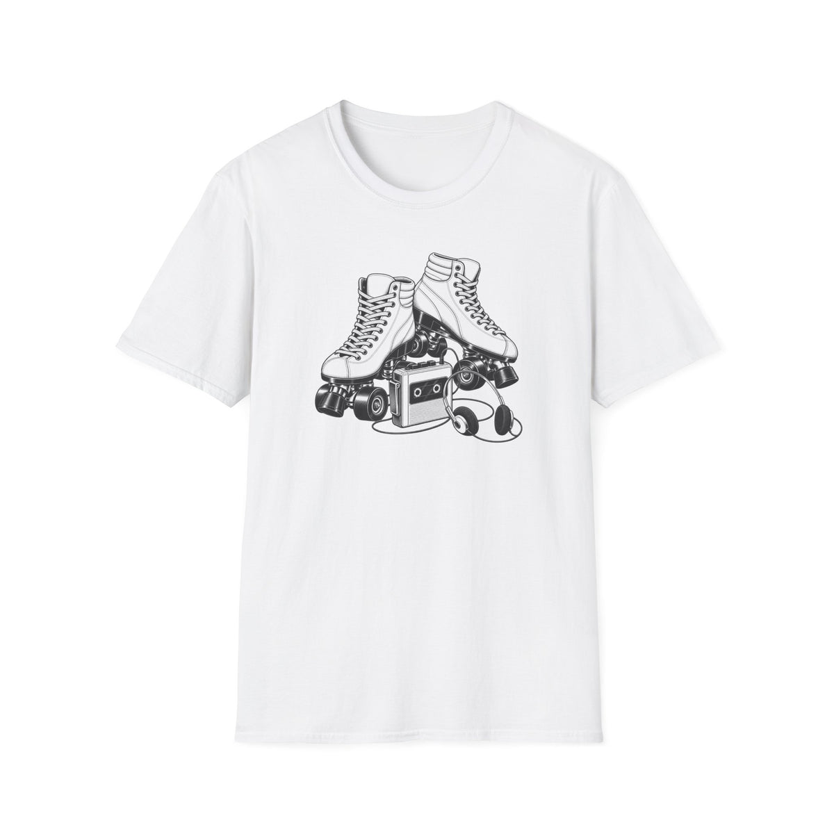 Roller Skate T-Shirt, Retro Cassette Tee, Vintage Roller Rink Shirt, Music Lover Gift, Skater Tee