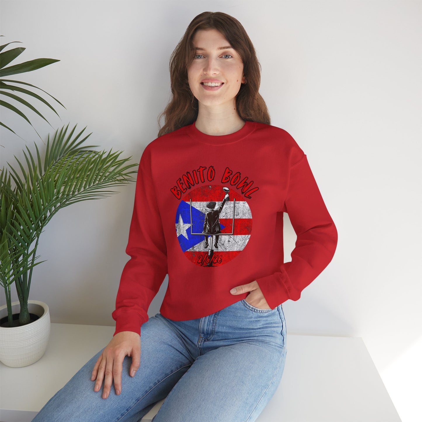 Benito Bowl 2/8/26 Sweatshirt – Puerto Rico Heritage, Boricua Pride Football Fan Sweatshirt