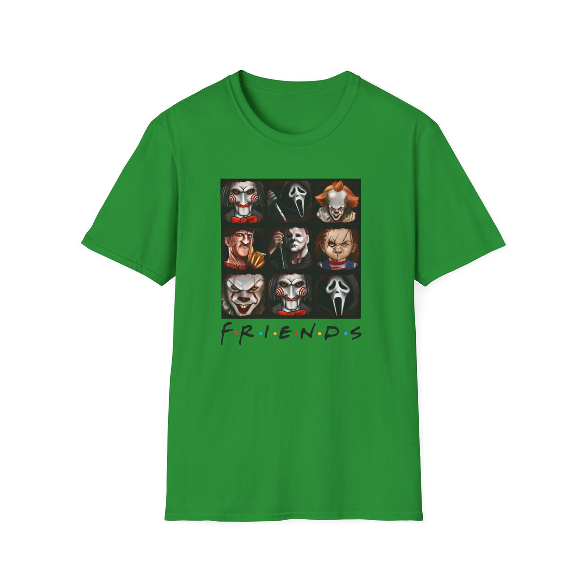Horror Movie Villains Halloween Softstyle T-Shirt, Scary Movie Tee, Halloween Shirt, Horror Movie Fan Gift, Horror Movie Characters