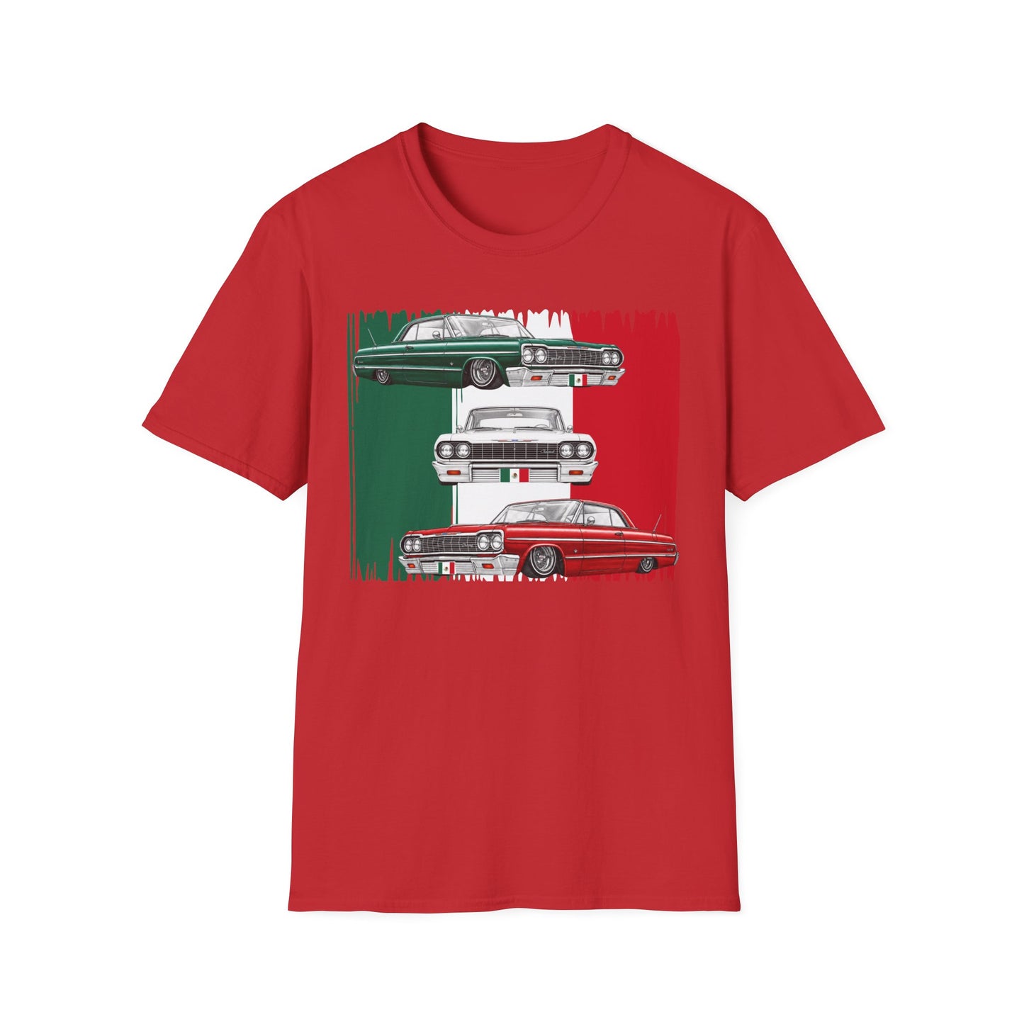 Lowrider Shirt, Mexican Flag Classic Car Tee, Vintage Car Graphic Shirt, Car Enthusiast Gift, Retro Auto Unisex Tee