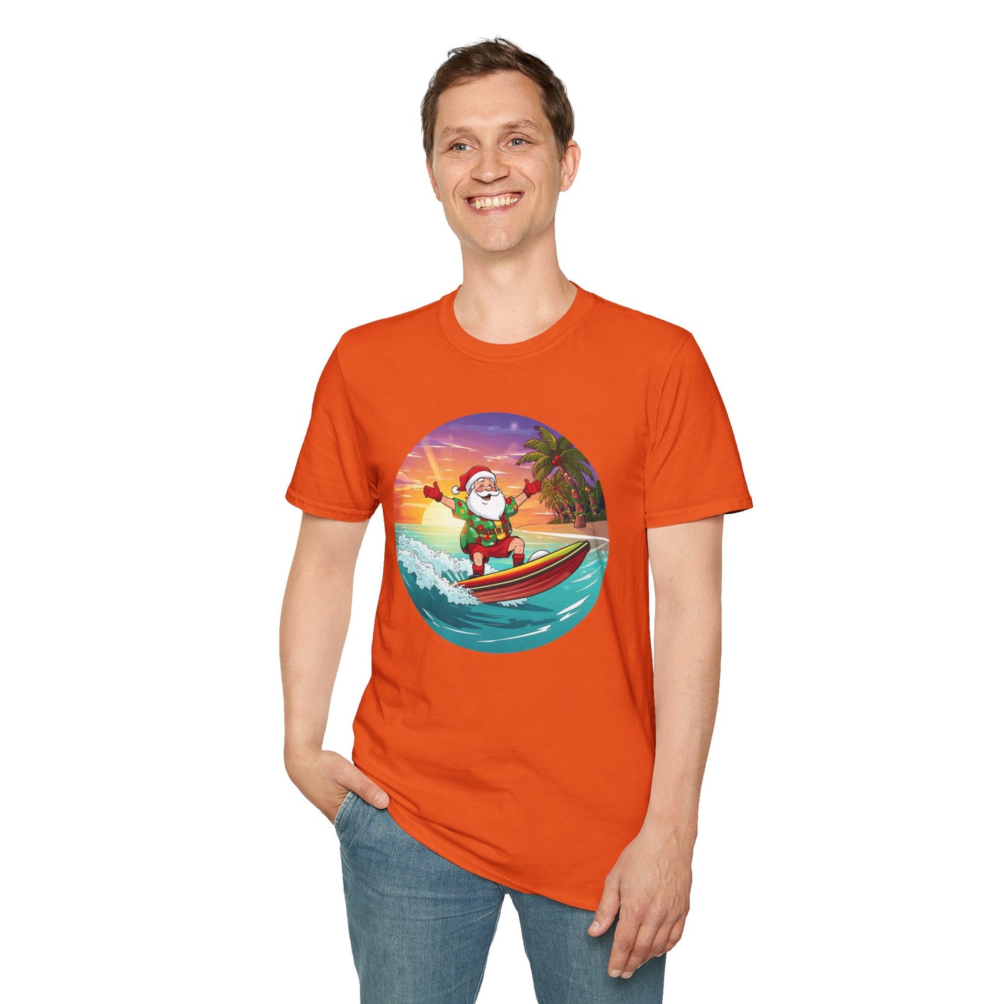 Tropical Surfing Santa Shirt, Family Christmas Shirts, Christmas T Shirt, Holiday Shirt, Cute Xmas Shirt for the family, Holiday Gift