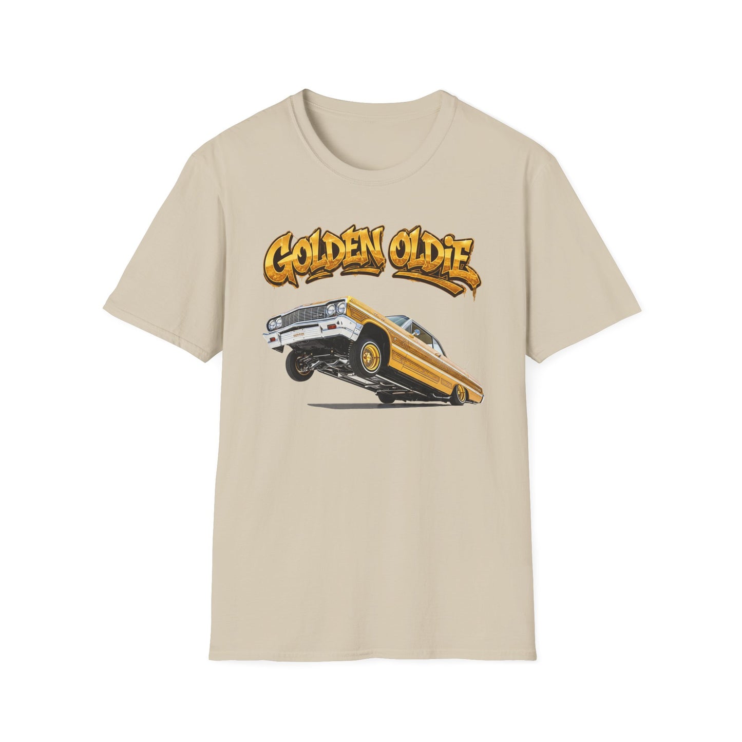 Golden Oldie Lowrider Shirt, Classic Car Tee, Vintage Auto Graphic Shirt, Car Enthusiast Gift, Retro Car Lover Tee
