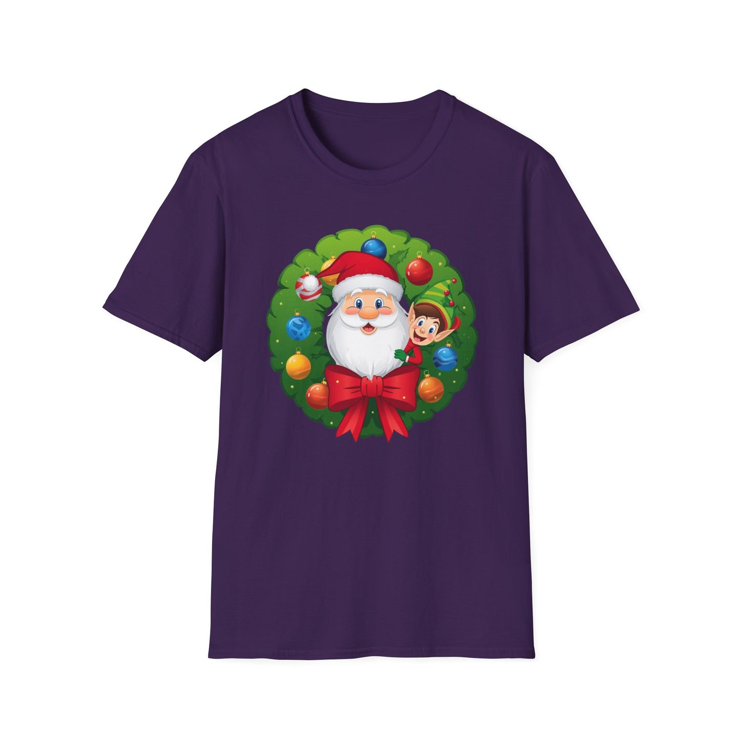 Santa and Elf on a Wreath Shirt, Family Christmas Shirts, Christmas T Shirt, Holiday Shirt, Cute Xmas Shirt for the family, Holiday Gift
