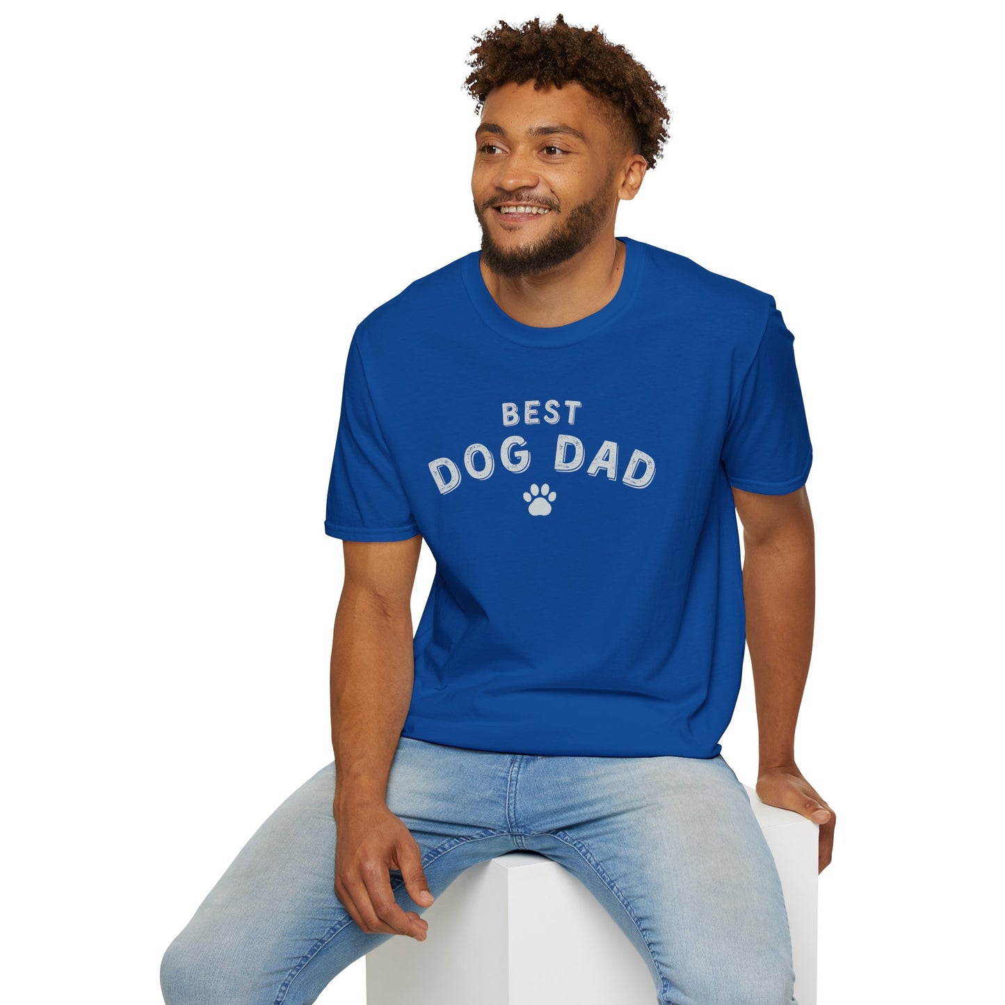 Best Dog Dad T-Shirt – Funny Dog Lover Shirt for Men, Paw Print Pet Dad Tee, Dog Father Gift