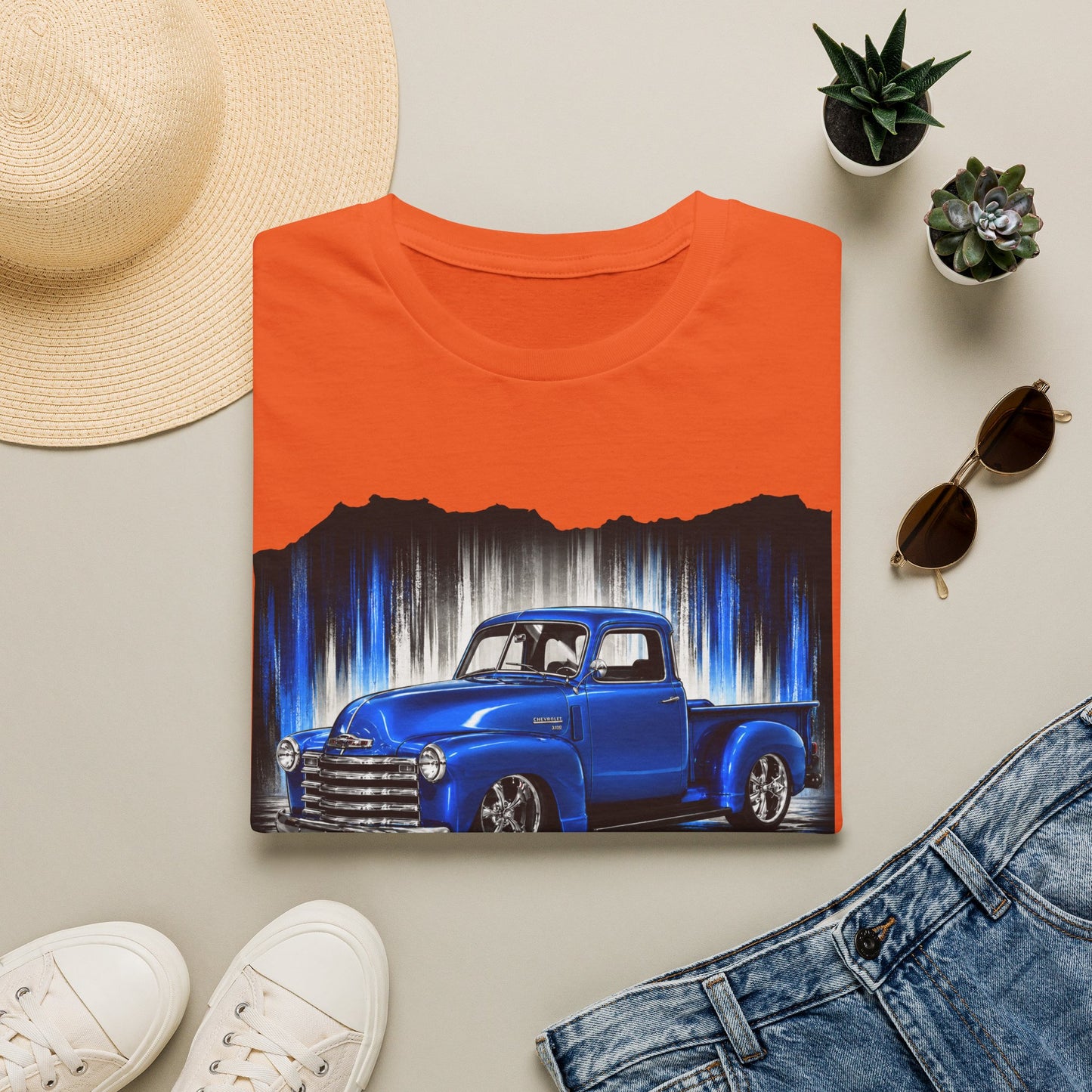 Vintage Truck Shirt, Blue Pickup Truck Tee, Classic Truck Graphic Shirt, Truck Enthusiast Gift, Retro Auto Unisex Tee