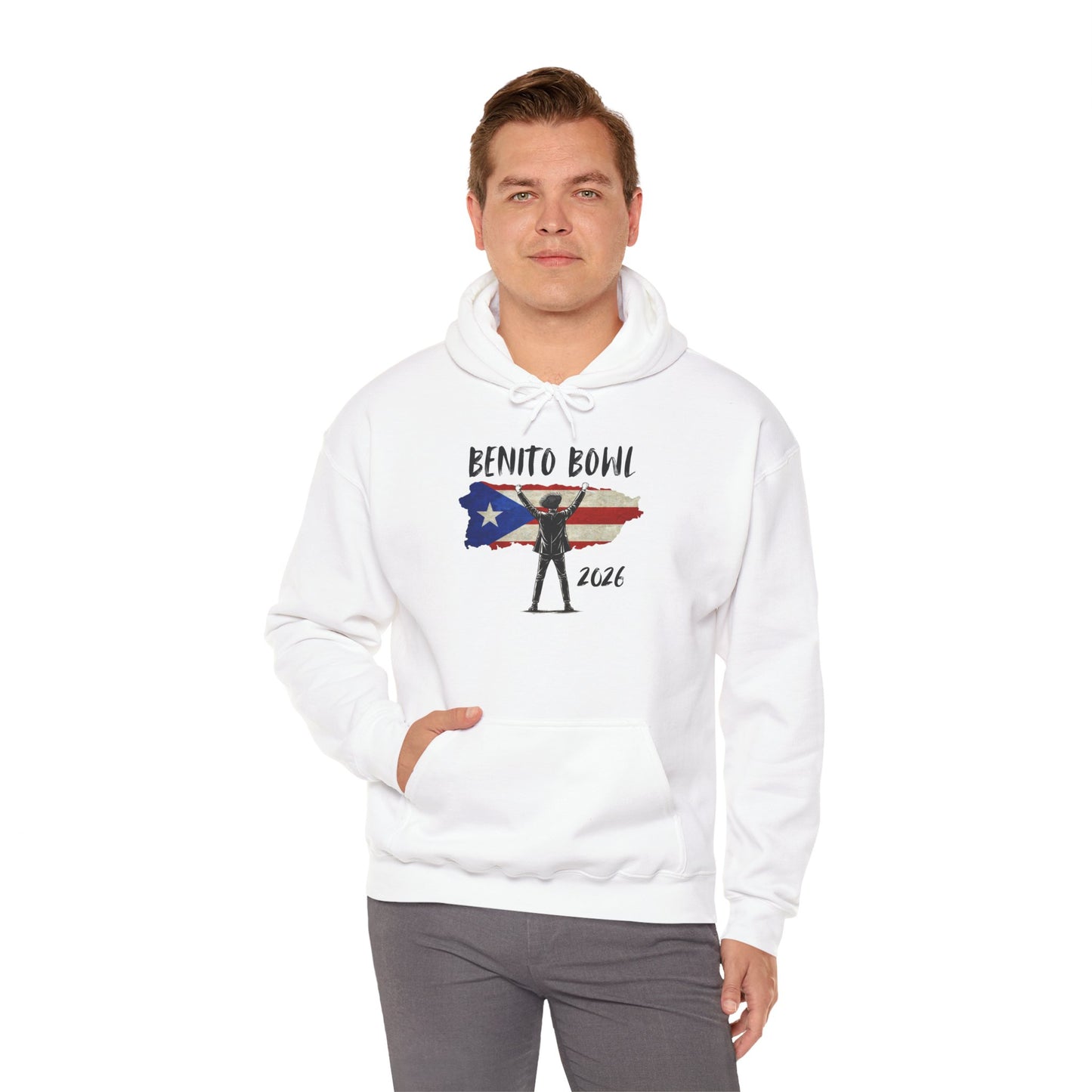 Benito Bowl 2026 PR Flag Hoodie, Benito Bowl, Football Fan Gift, Puerto Rico Boricua Heritage Culture Pride Hoodie