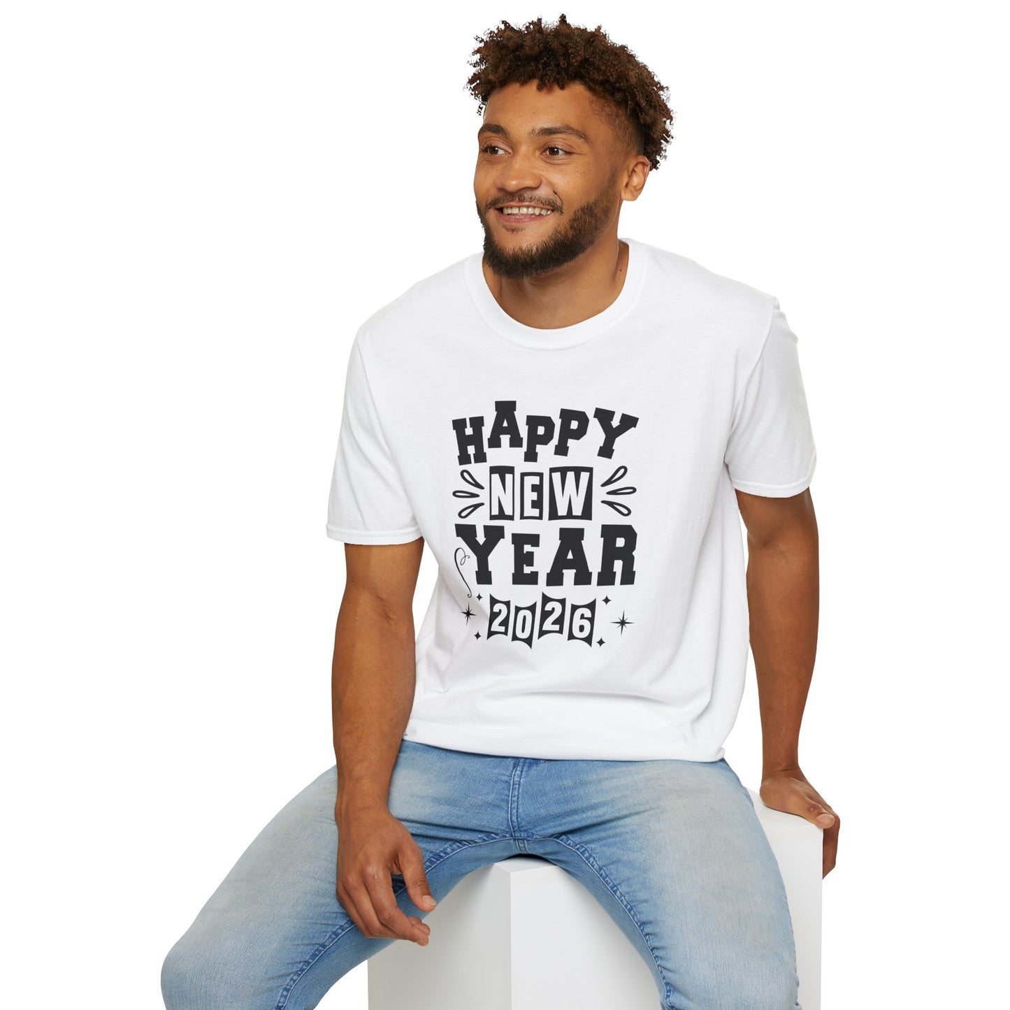 Happy New Year 2026 T-Shirt – Retro New Year Graphic Tee, NYE Party Shirt, Vintage Bold Typography 2026 Shirt, New Year’s Eve Countdown Outfit