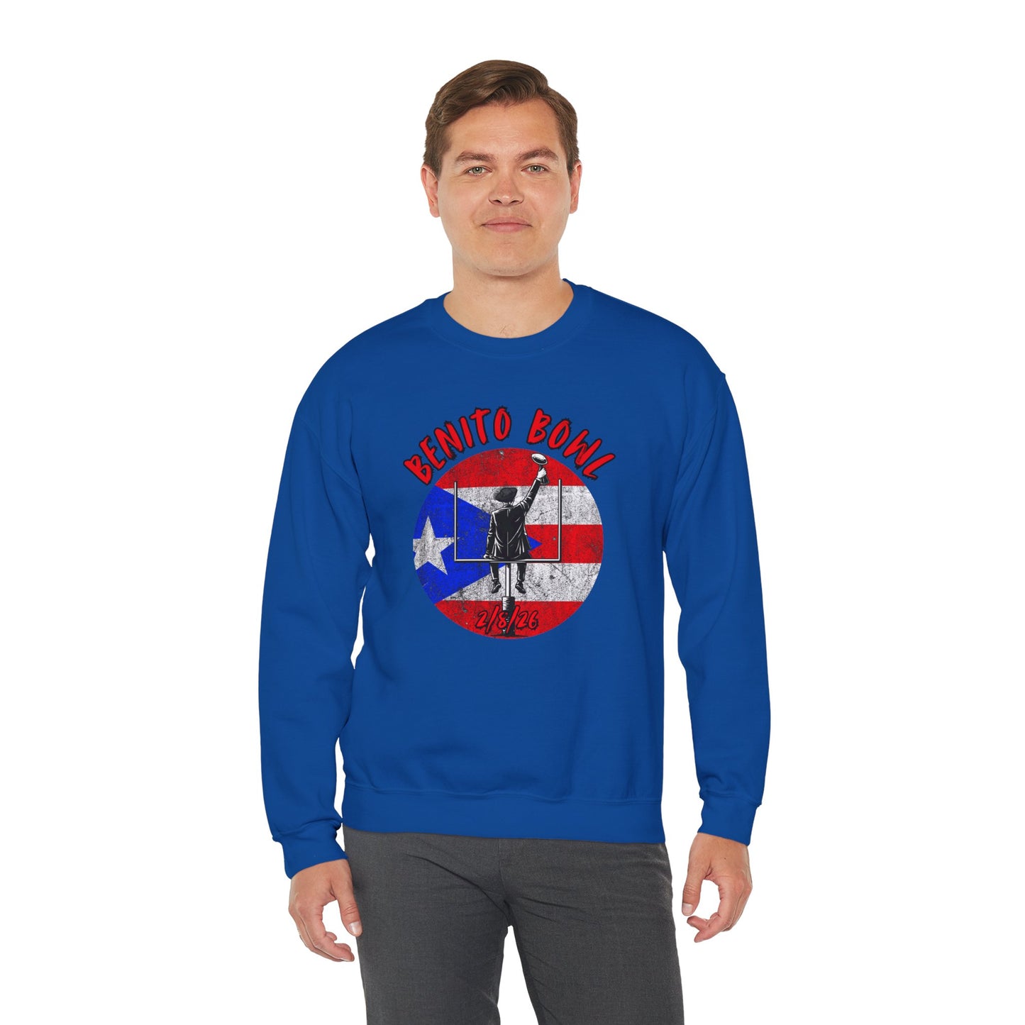 Benito Bowl 2/8/26 Sweatshirt – Puerto Rico Heritage, Boricua Pride Football Fan Sweatshirt