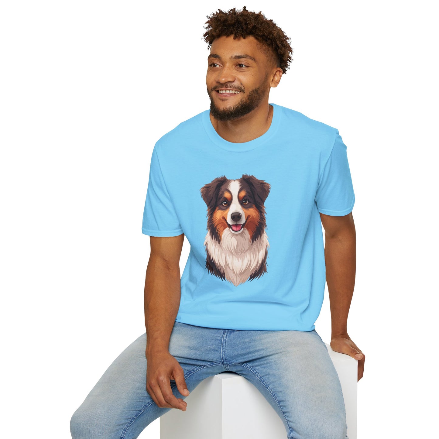 Australian Shepherd Dog Portrait Shirt – Aussie Dog Lover Gift, Cute Dog Mom Tee, Dog Dad Shirt, Pet Breed Apparel