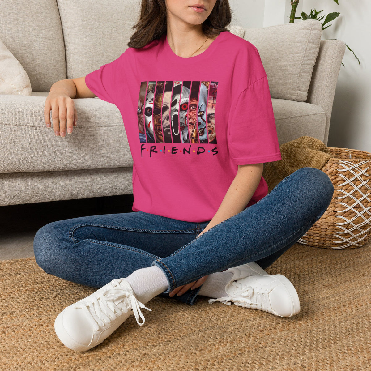 Horror Movie Villains Halloween Friends Softstyle T-Shirt, Scary Movie Tee, Halloween Shirt, Horror Movie Fan Gift, Horror Movie Characters