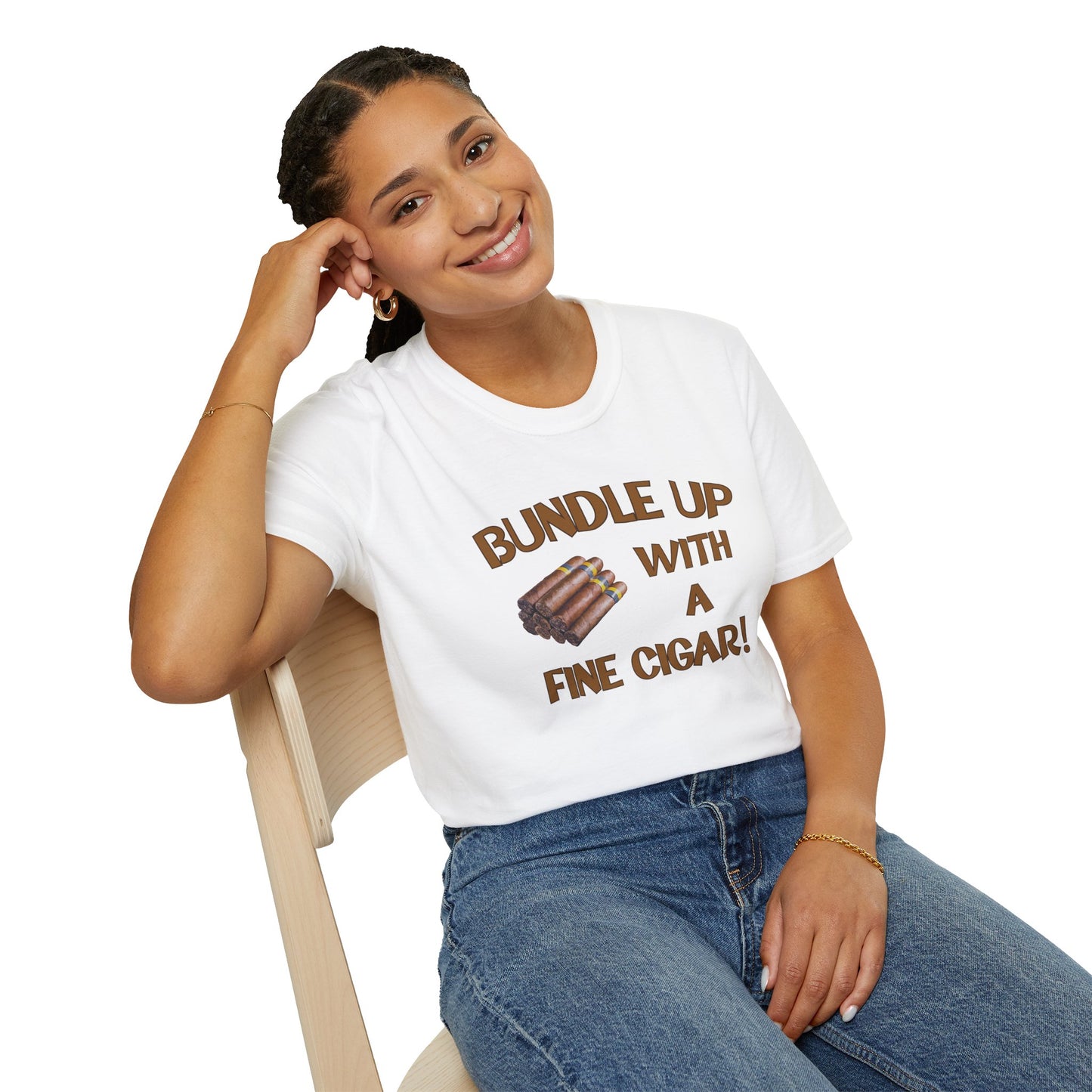 Bundle Up With A Fine Cigar Unisex T-Shirt, BBQ Pool Party Shirt, Relaxation Leisure, Cigar lover Gift, Cigar Aficionado, Dad Gift
