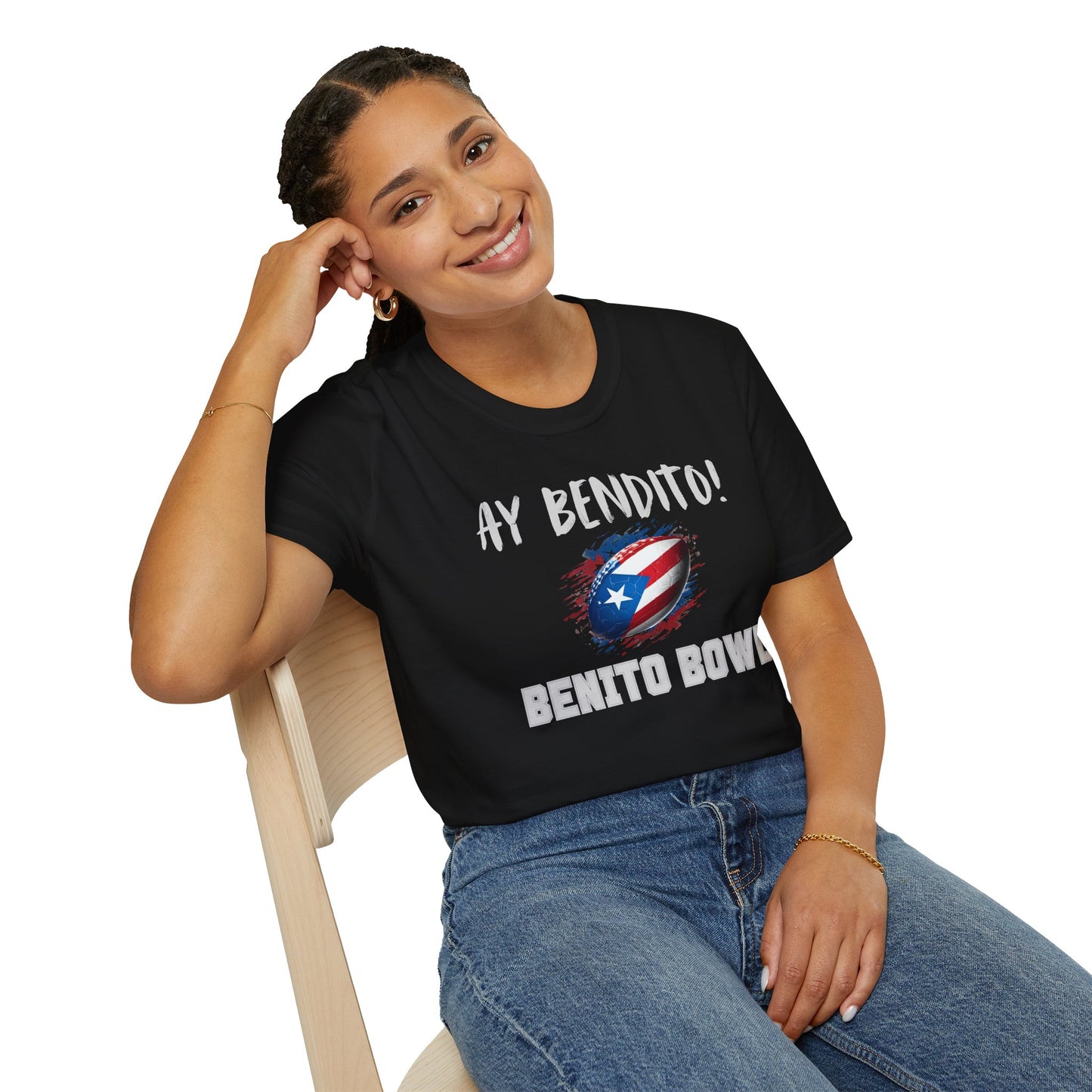 Ay Bendito! Benito Bowl T-Shirt, Halftime Benito Shirt, Football Fan Gift, Benito Tee, Puerto Rico Heritage Boriqua Pride Gift