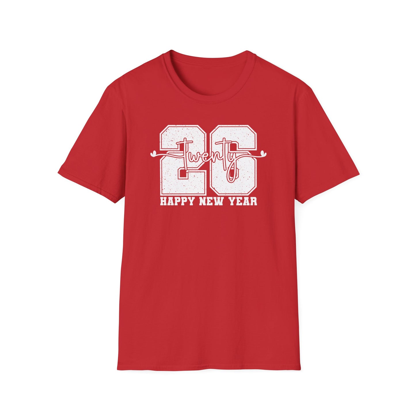 Happy New Year 2026 T-Shirt – Distressed Varsity 26 Twenty New Year Shirt, Retro College Style NYE Tee, New Year’s Eve Party Graphic Top