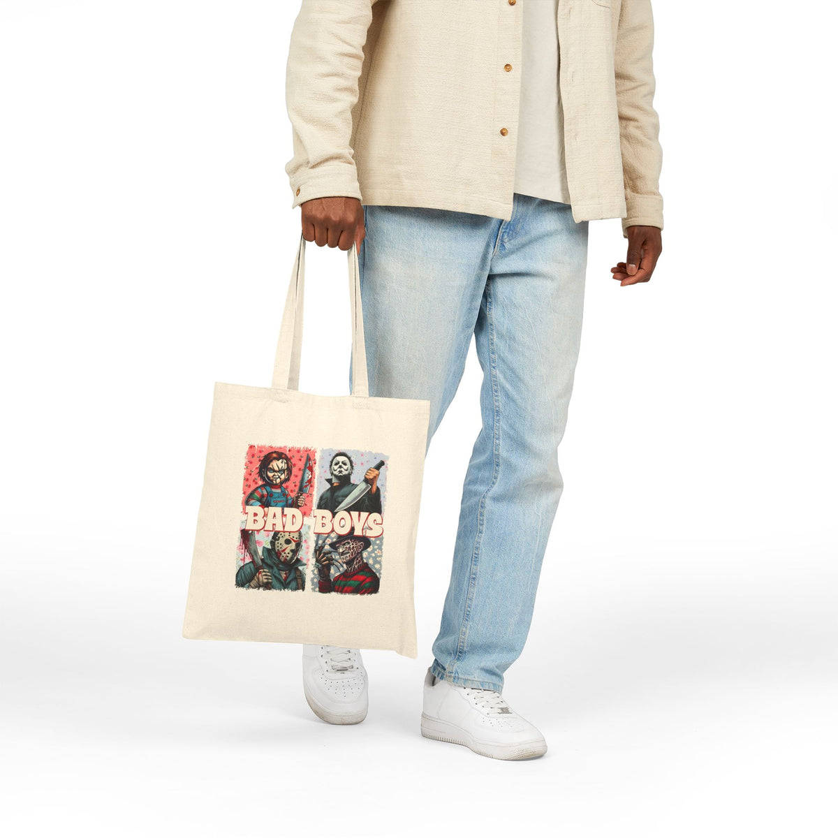 Horror Movie Villains Halloween Bad Boys Tote Bag, Halloween Gifts for shoppers, Horror Movie Fan Gift, Villains Movie Characters