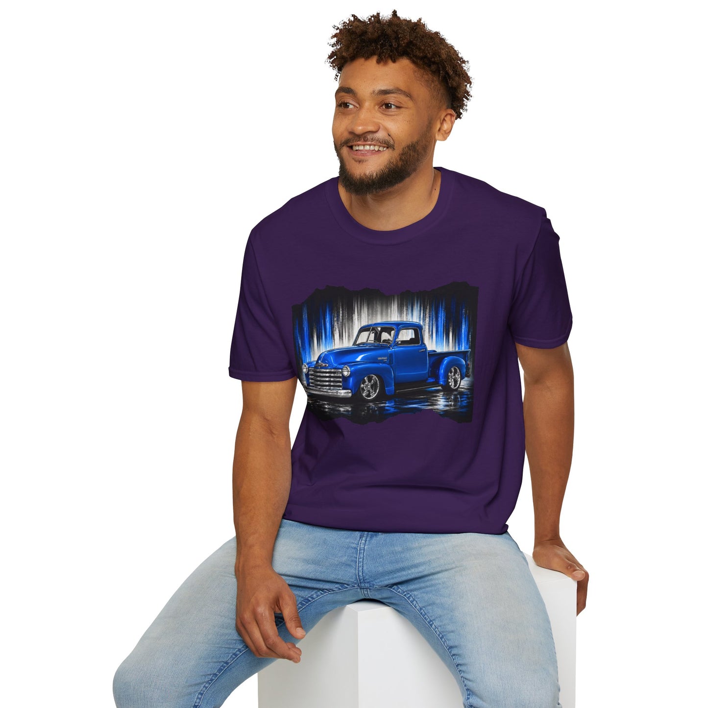 Vintage Truck Shirt, Blue Pickup Truck Tee, Classic Truck Graphic Shirt, Truck Enthusiast Gift, Retro Auto Unisex Tee
