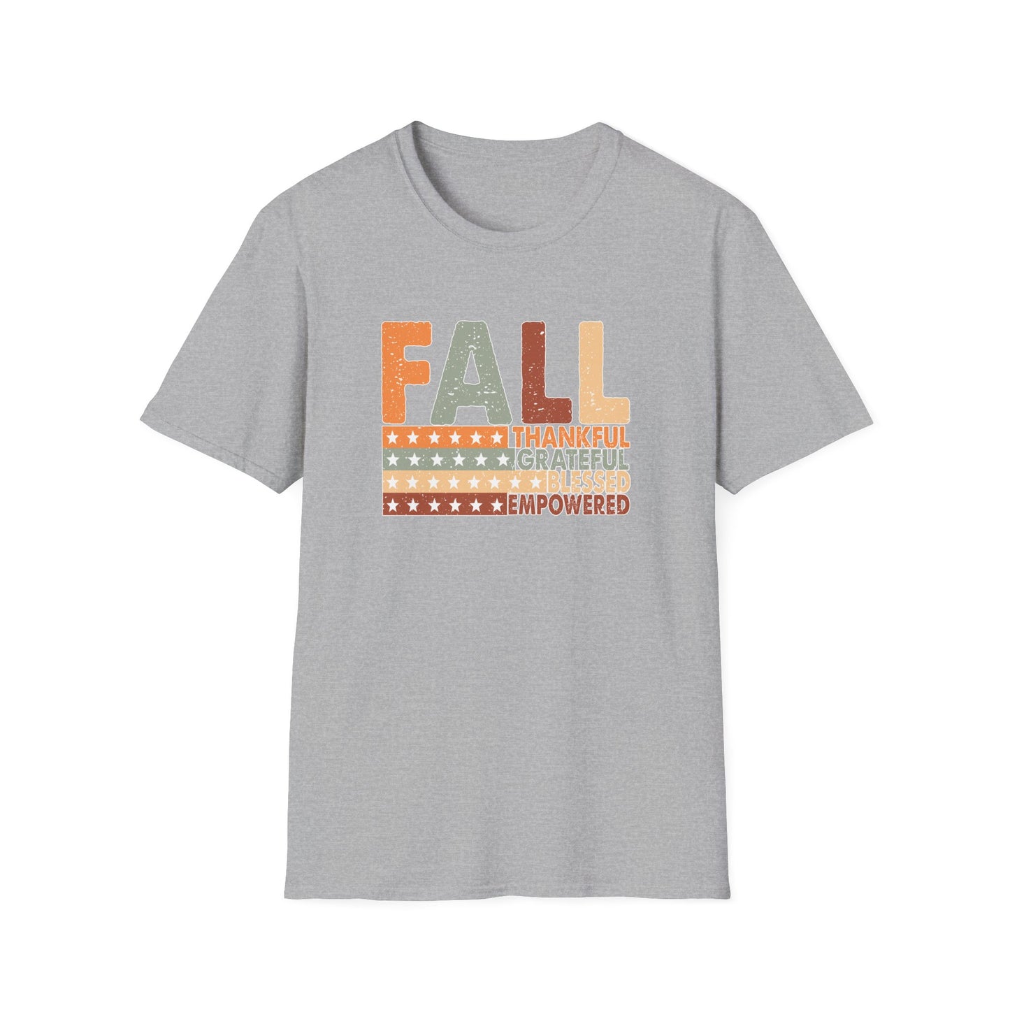 Fall Unisex Softstyle T-Shirt with Inspirational Words, Thankful, Grateful, Blessed, Empowered, Fall Tee, Hope Shirt, Thanksgiving Shirt
