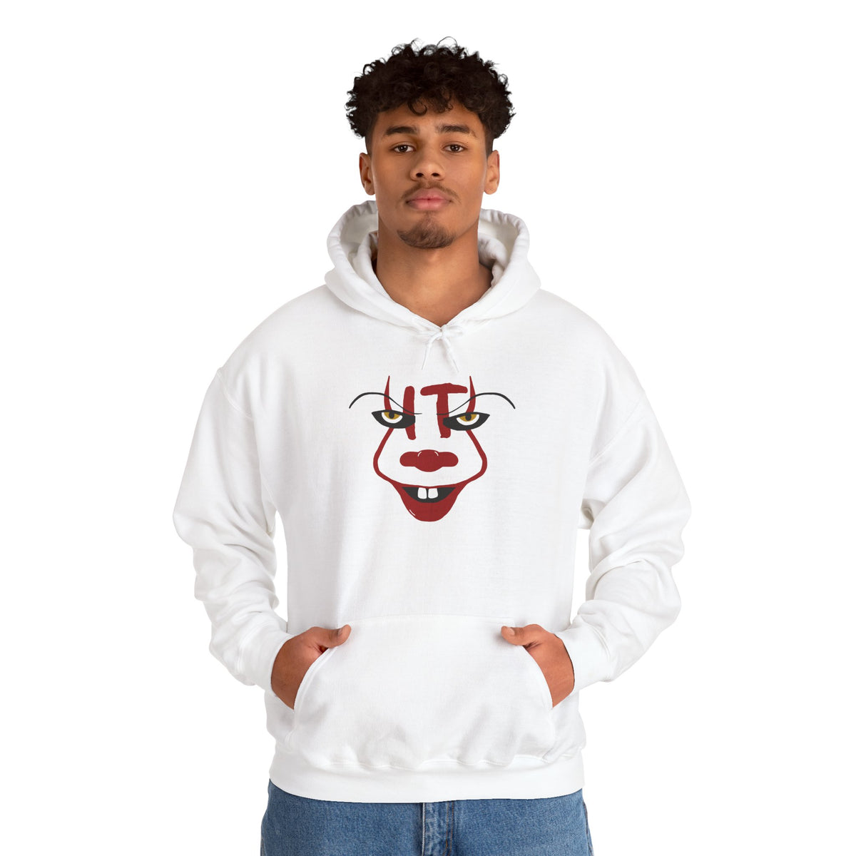 Pennywise IT Unisex Hoodie for Halloween, Scary Clown Pullover, Horror Movie Sweatshirt, Halloween Costume Hoodie, Creepy Clown Jumper