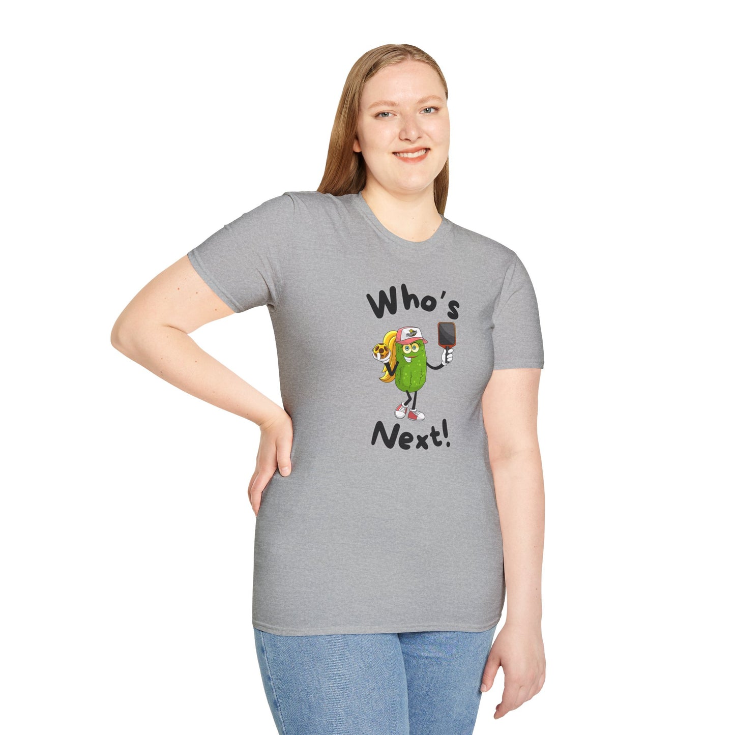 Who's Next Pickleball Unisex Softstyle T-Shirt, Pickleball Gift, Pickleball Apparel, Pickleball Lover Shirt, Pickleball Player Tee,