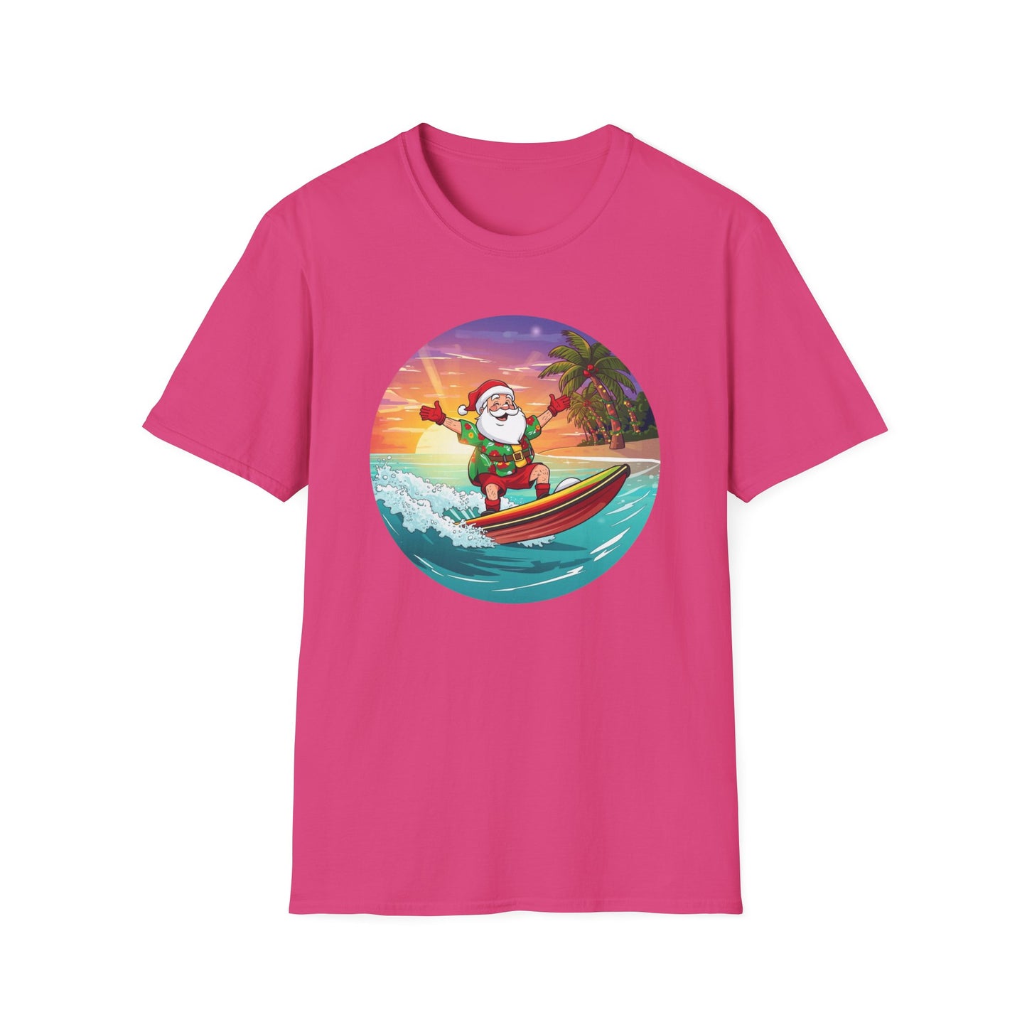 Tropical Surfing Santa Shirt, Family Christmas Shirts, Christmas T Shirt, Holiday Shirt, Cute Xmas Shirt for the family, Holiday Gift