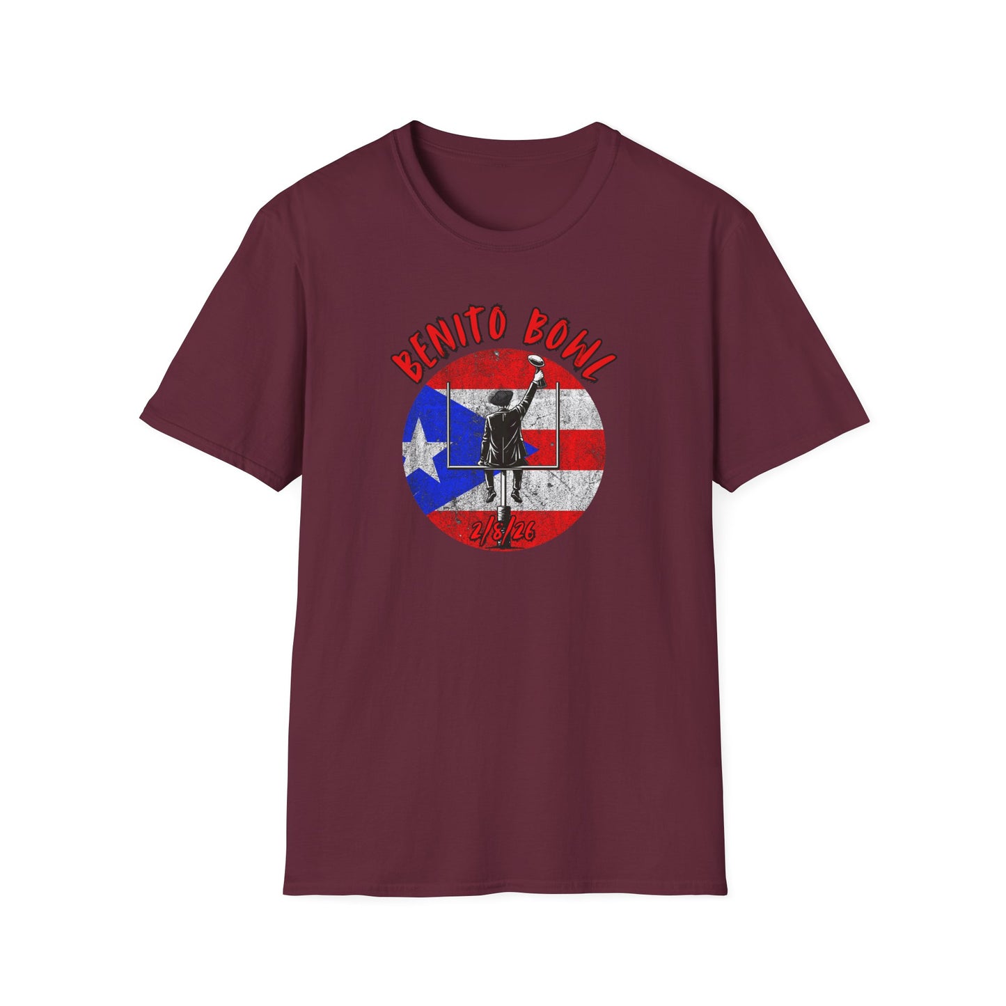 Benito Bowl 2/8/26 T-Shirt – Puerto Rico Heritage Tee, Boricua Pride Football Fan Shirt