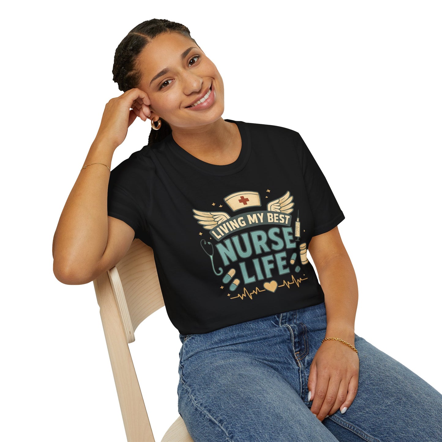 Living My Best Nurse Life Shirt – Cute Nurse Shirt for Women – RN Nurse Life Tee – Nurse Appreciation Gift, Medical Worker Shirt