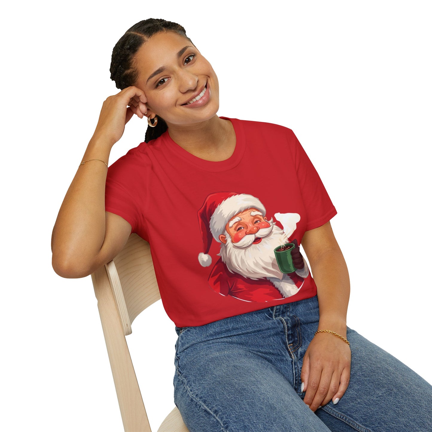 Santa enjoying Hot Chocolate Shirt, Family Christmas Shirts, Christmas T Shirt, Holiday Shirt, Cute Xmas Shirt for the family, Holiday Gift