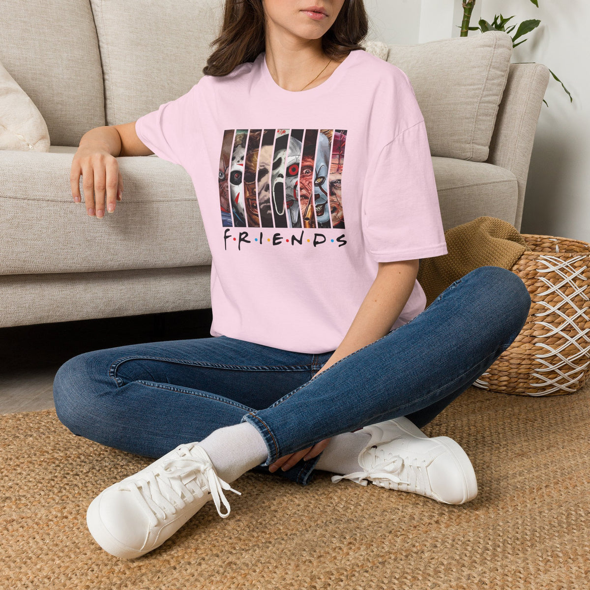 Horror Movie Villains Halloween Friends Softstyle T-Shirt, Scary Movie Tee, Halloween Shirt, Horror Movie Fan Gift, Horror Movie Characters