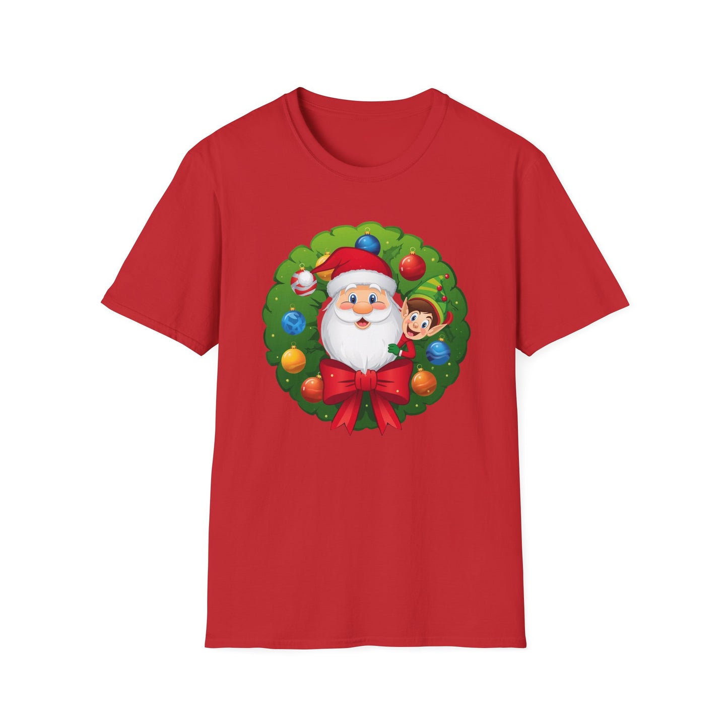 Santa and Elf on a Wreath Shirt, Family Christmas Shirts, Christmas T Shirt, Holiday Shirt, Cute Xmas Shirt for the family, Holiday Gift
